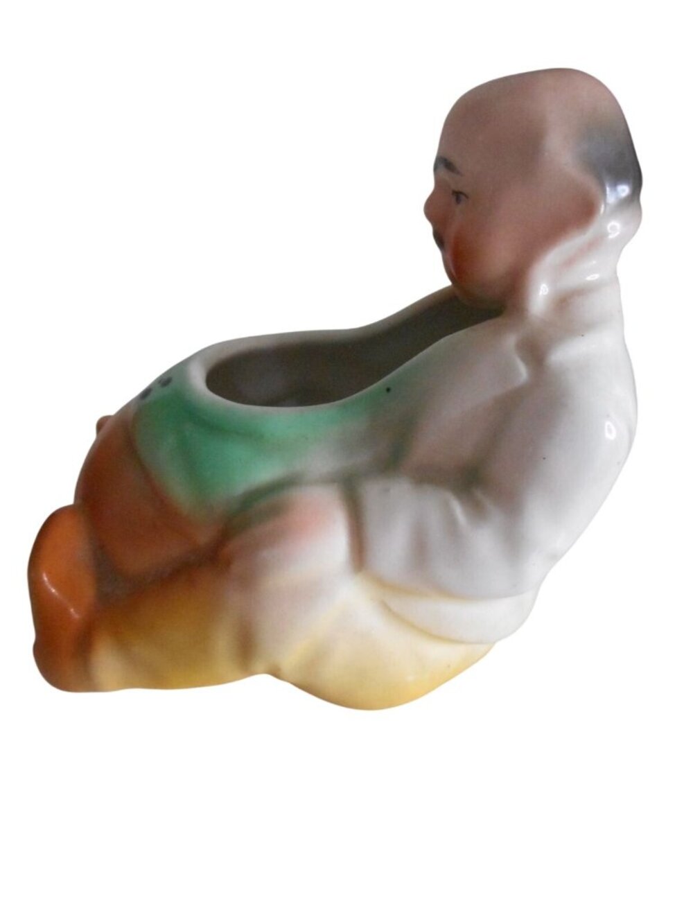 Vintage Czech Pottery Fat Man Pipe Holder Ashtray Planter Czechoslovakia - Picture 2 of 6